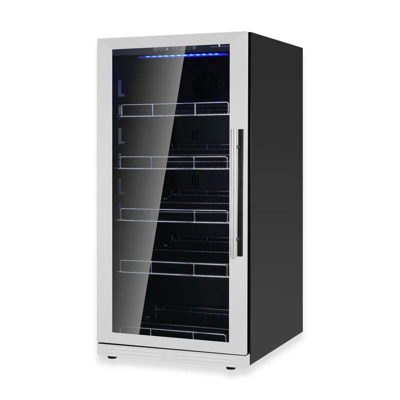KingsBottle 389 Cans Capacity Upright Beverage Refrigerator With Low-E Glass Door KBU265BX