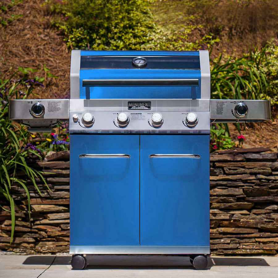 Monument Grills Matte Blue Infrared Propane Gas Grill 35633B