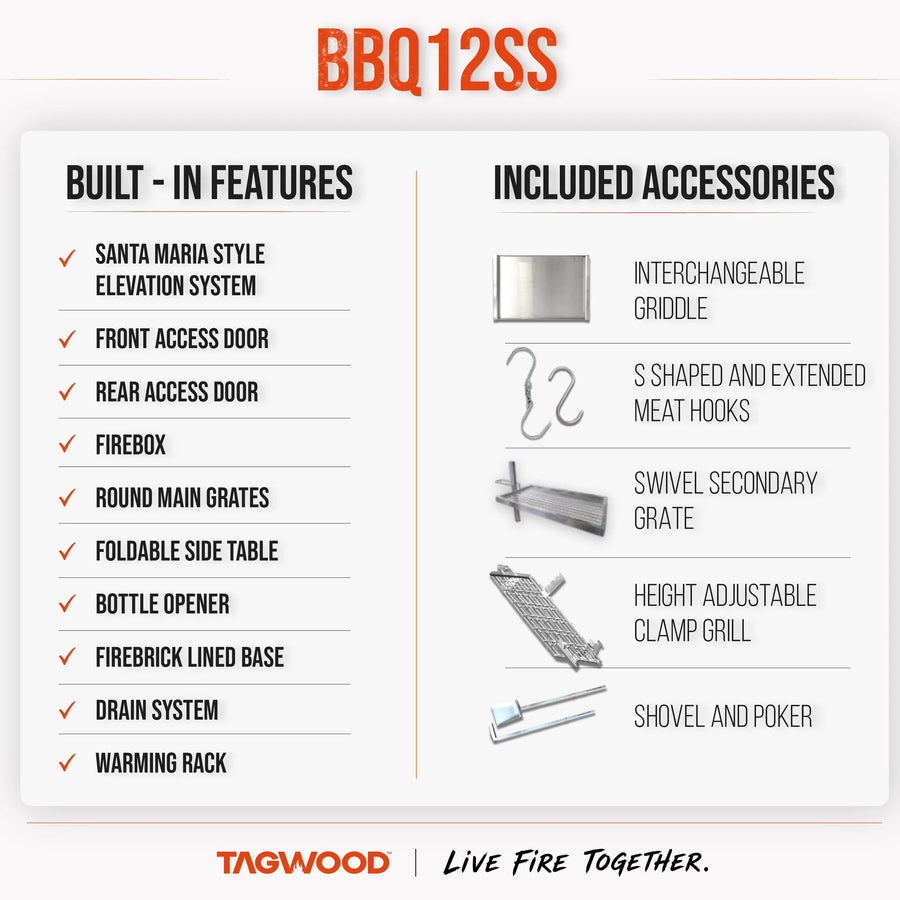 Tagwood BBQ BBQ12SS Beast XL 360 Open Fire Grill 07