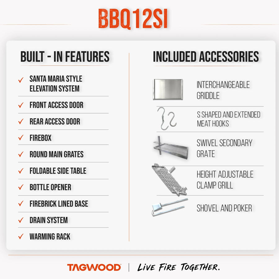 Tagwood BBQ BBQ12SI Beast XL 360 Open Fire Grill 05