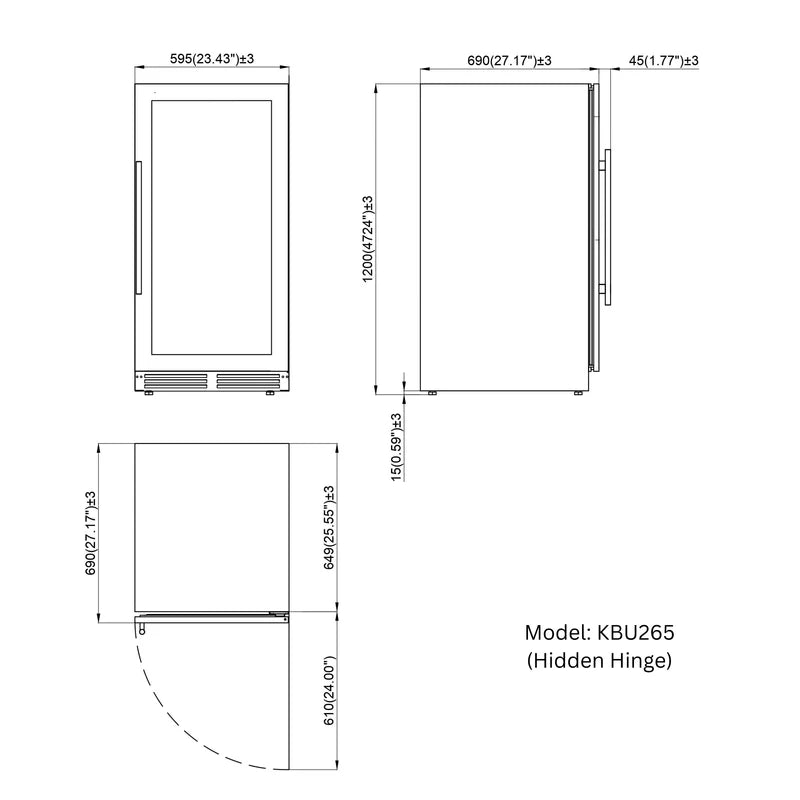 KingsBottle 389 Cans Capacity Upright Beverage Refrigerator With Low-E Glass Door KBU265BX