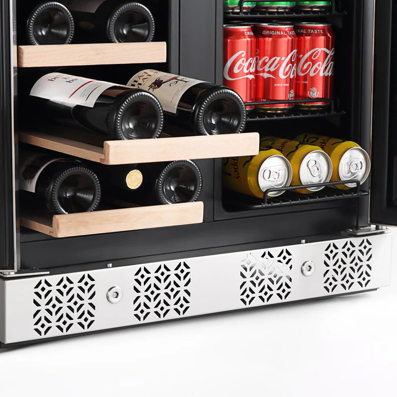 Empava 24 inch Dual Zone Wine and Beer Fridge Beverage Cooler EMPV-BR03D
