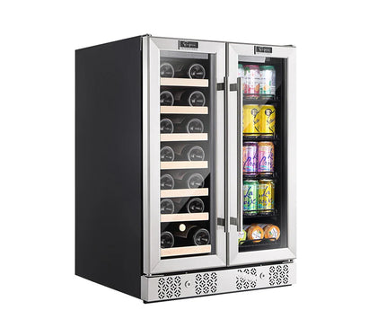 Empava 24 inch Dual Zone Wine and Beer Fridge Beverage Cooler EMPV-BR03D