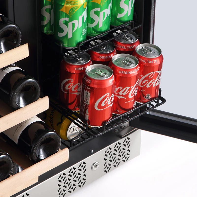 Empava 24 inch Dual Zone Wine and Beer Fridge Beverage Cooler EMPV-BR03D