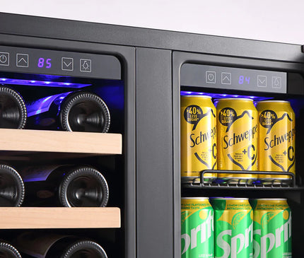 Empava 24 inch Dual Zone Wine and Beer Fridge Beverage Cooler EMPV-BR03D
