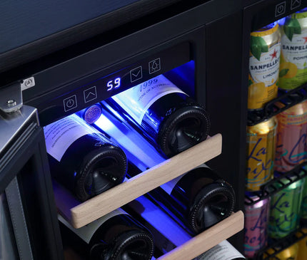 Empava 24 inch Dual Zone Wine and Beer Fridge Beverage Cooler EMPV-BR03D