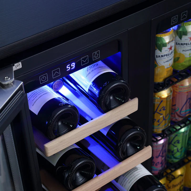 Empava 24 inch Dual Zone Wine and Beer Fridge Beverage Cooler EMPV-BR03D