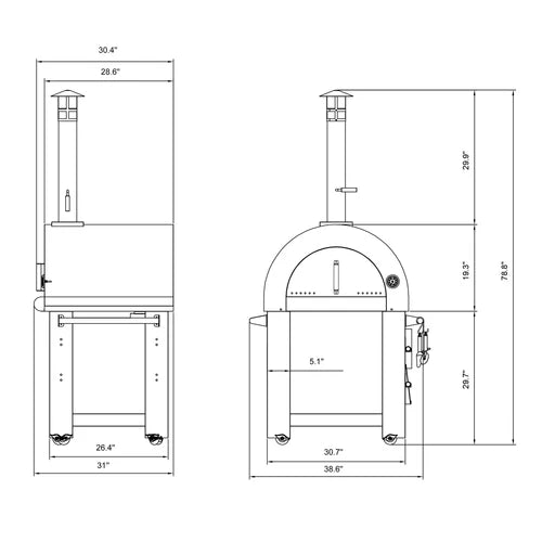 Empava Outdoor Wood Fired Pizza Oven EMPV-PG01