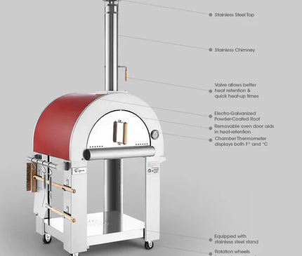 Empava Outdoor Wood Fired Pizza Oven With Side Table EMPV-PG05