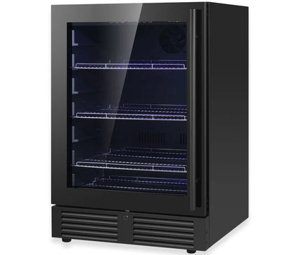 KingsBottle 24 Inch Under Counter LOW-E Glass Door Beer Fridge KBU145BX-FG LHH