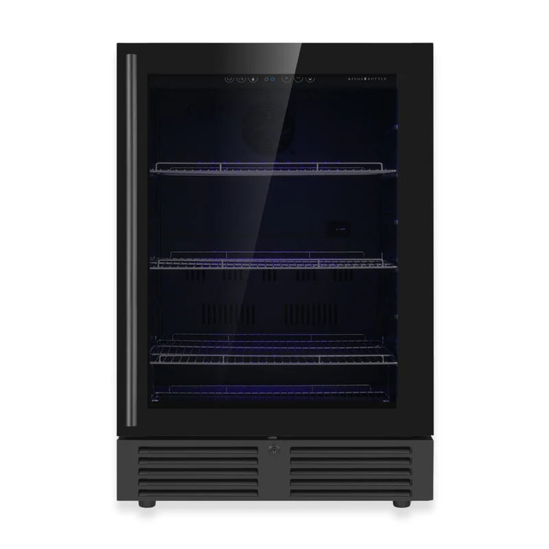 KingsBottle 24 Inch Under Counter LOW-E Glass Door Beer Fridge KBU145BX-FG LHH