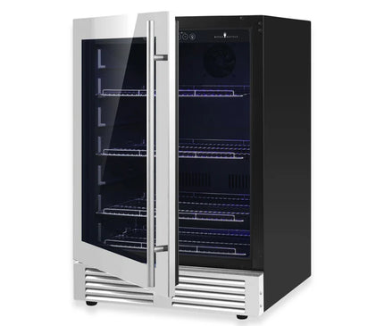 KingsBottle 24 Inch Under Counter LOW-E Glass Door Beer Fridge KBU145BX-FG LHH