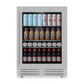 KingsBottle 24 Inch Under Counter LOW-E Glass Door Beer Fridge KBU145BX-FG LHH