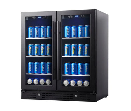 Kings Bottle 30-inch Wide Undercounter Beverage Fridge with Low-E Glass Door KBU165B2