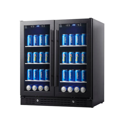 Kings Bottle 30-inch Wide Undercounter Beverage Fridge with Low-E Glass Door KBU165B2