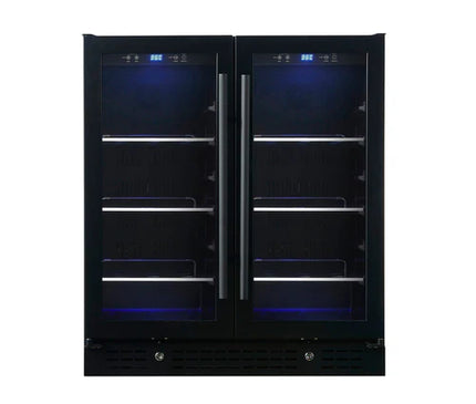 Kings Bottle 30-inch Wide Undercounter Beverage Fridge with Low-E Glass Door KBU165B2