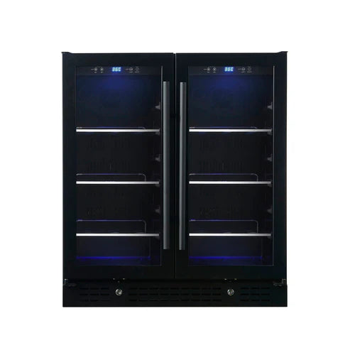 Kings Bottle 30-inch Wide Undercounter Beverage Fridge with Low-E Glass Door KBU165B2