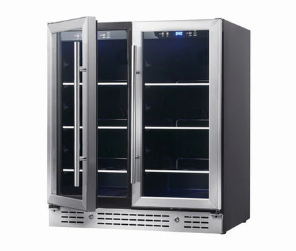 Kings Bottle 30-inch Wide Undercounter Beverage Fridge with Low-E Glass Door KBU165B2