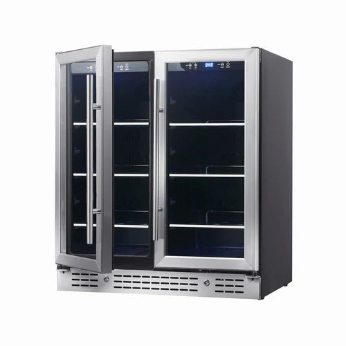 Kings Bottle 30-inch Wide Undercounter Beverage Fridge with Low-E Glass Door KBU165B2