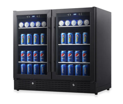 KingsBottle 36” Wide Under-Counter Dual Zone Beverage Cooler KBU190B2