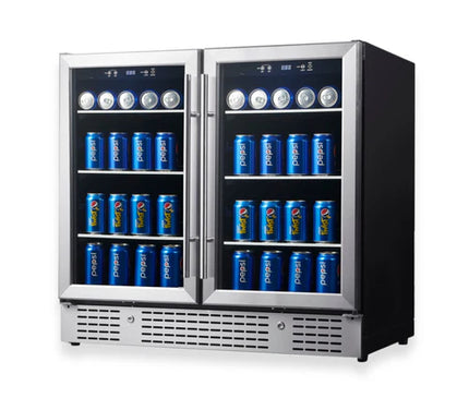 KingsBottle 36” Wide Under-Counter Dual Zone Beverage Cooler KBU190B2