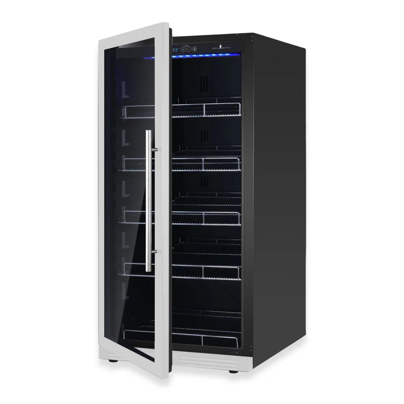 KingsBottle 389 Cans Capacity Upright Beverage Refrigerator With Low-E Glass Door KBU265BX