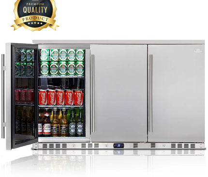 KingsBottle 53 Inch Solid 3-Door Outdoor Beverage Drinks Cooler KBU328ASD