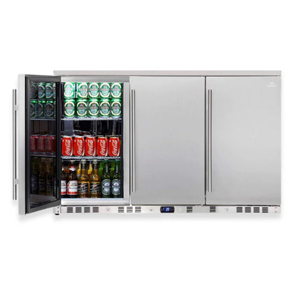 KingsBottle 53 Inch Solid 3-Door Outdoor Beverage Drinks Cooler KBU328ASD