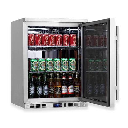 KingsBottle 24-Inch Outdoor Beverage Refrigerator with Solid Stainless Steel Door KBU55ASD