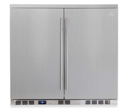 KingsBottle 36 Inch Outdoor Beverage Refrigerator 2 Door For Home KBU56ASD