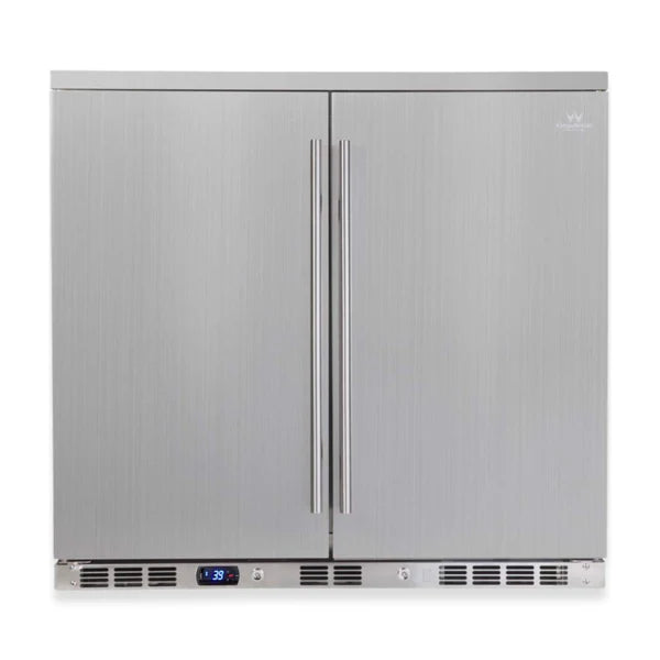 KingsBottle 36 Inch Outdoor Beverage Refrigerator 2 Door For Home KBU56ASD