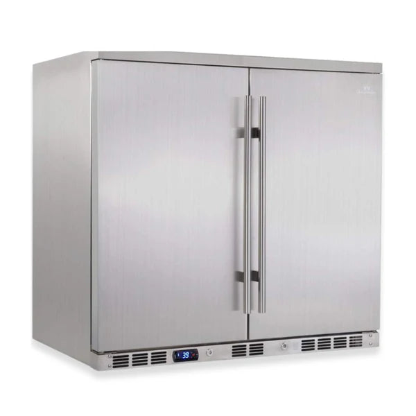 KingsBottle 36 Inch Outdoor Beverage Refrigerator 2 Door For Home KBU56ASD