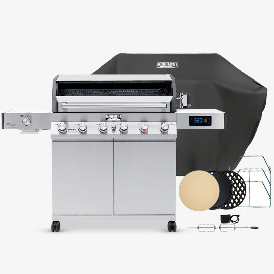 Monument Grills Stainless Smart Propane Gas Grill Denali 605Pro