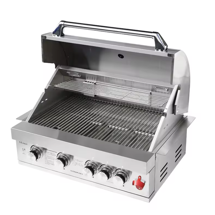 Outdoor Kitchen Stainless Steel Drop in 32 Inch Gas 4 Burners With Infrared Rear Burner BBQ Grill for Party