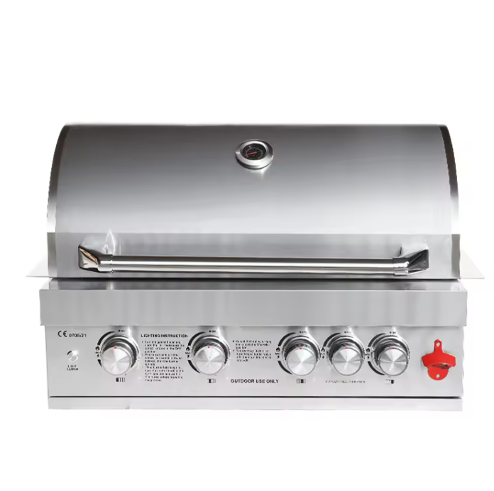 Outdoor Kitchen Stainless Steel Drop in 32 Inch Gas 4 Burners With Infrared Rear Burner BBQ Grill for Party