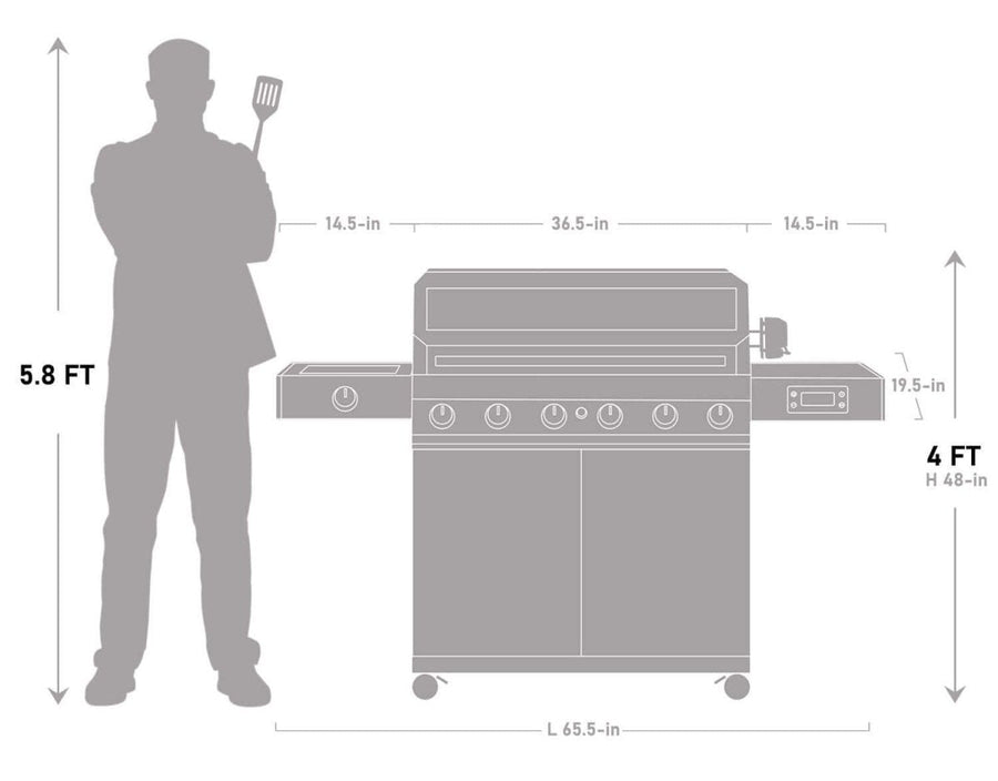 Monument Grills Stainless Smart Propane Gas Grill Denali 605Pro