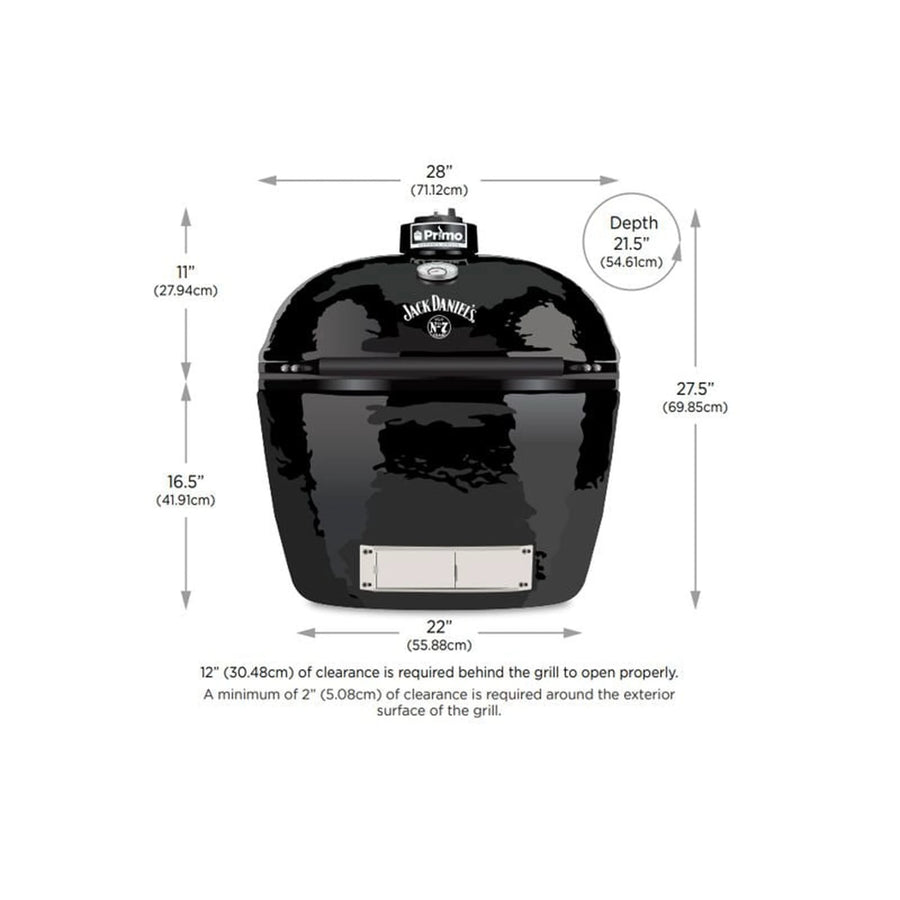 Primo Grills Jack Daniel's Edition Oval XL 400 Ceramic Kamado Charcoal Grill PGCXLHJ 03