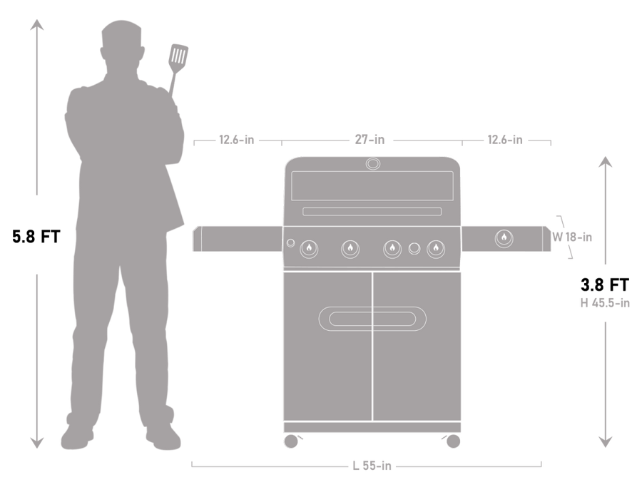 Monument Grills Stainless Propane Gas Grill Mesa 415BZ