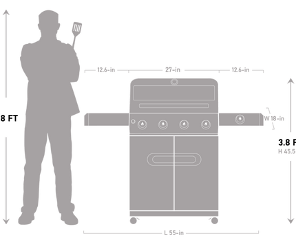 Monument Grills Black Propane Gas Grill Mesa 425