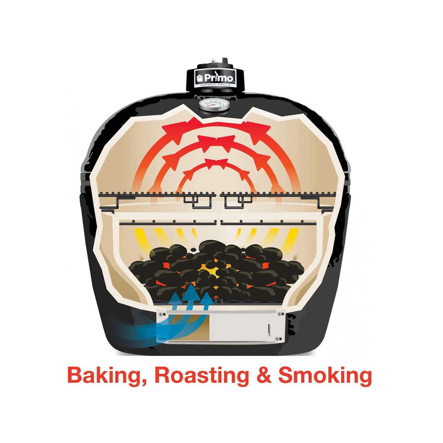 Primo Grills Oval Junior 200 Ceramic Kamado Charcoal Grill PGCJRH 12