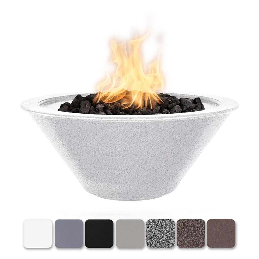 The Outdoor Plus Cazo Round powder-coated steel fire pit
